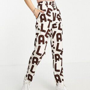 Daisy Street - relaxed fit pants in text graphic print / Size L